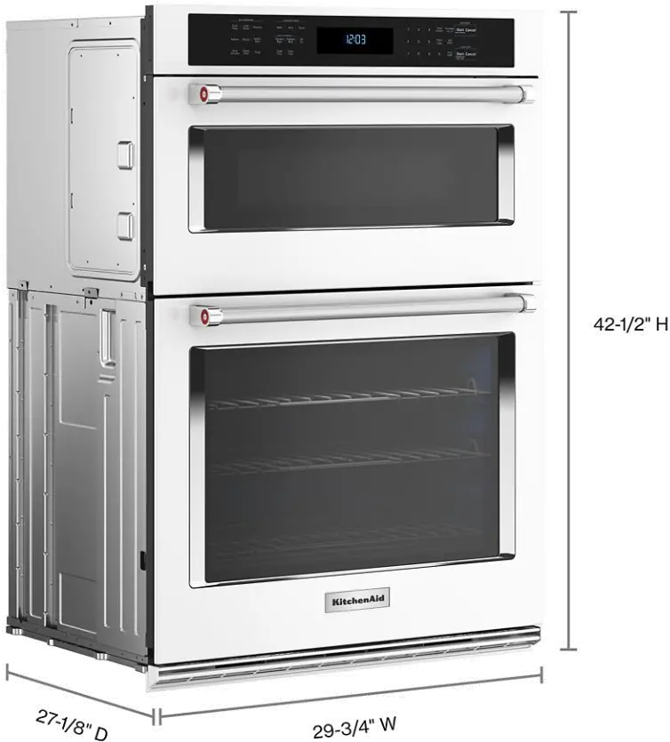 KOEC530PWH KitchenAid® 30  Combination Microwave Wall Oven with Air Fry Mode - White-3
