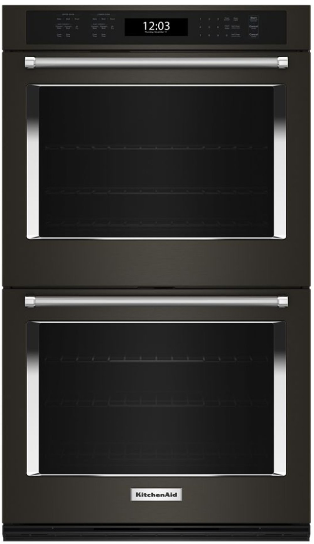 KitchenAid® 27" Double Wall Ovens with Air Fry Mode - Black Stainless Steel