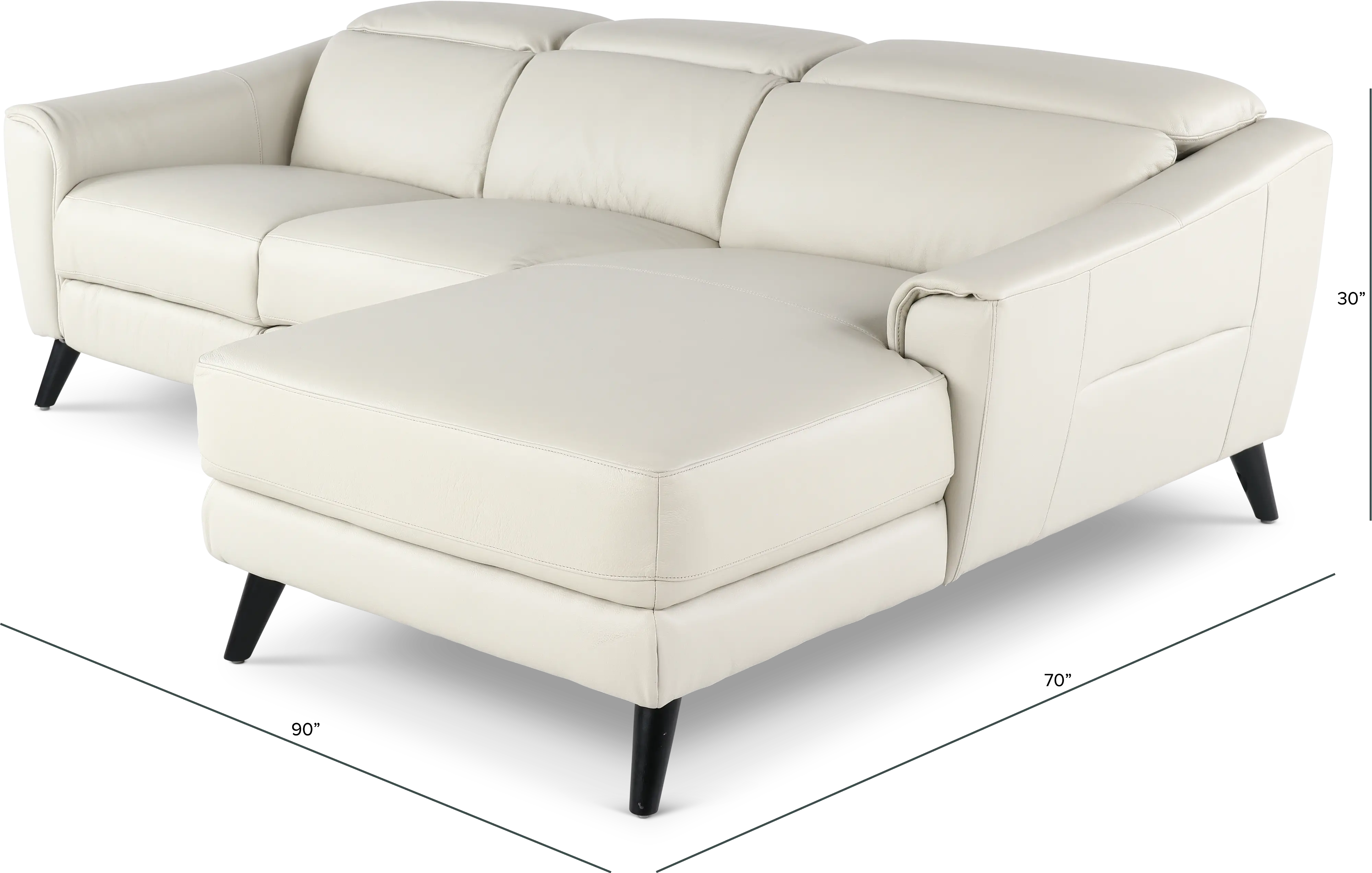 Charm Beige Leather 2-Piece Power Reclining Sectional-3