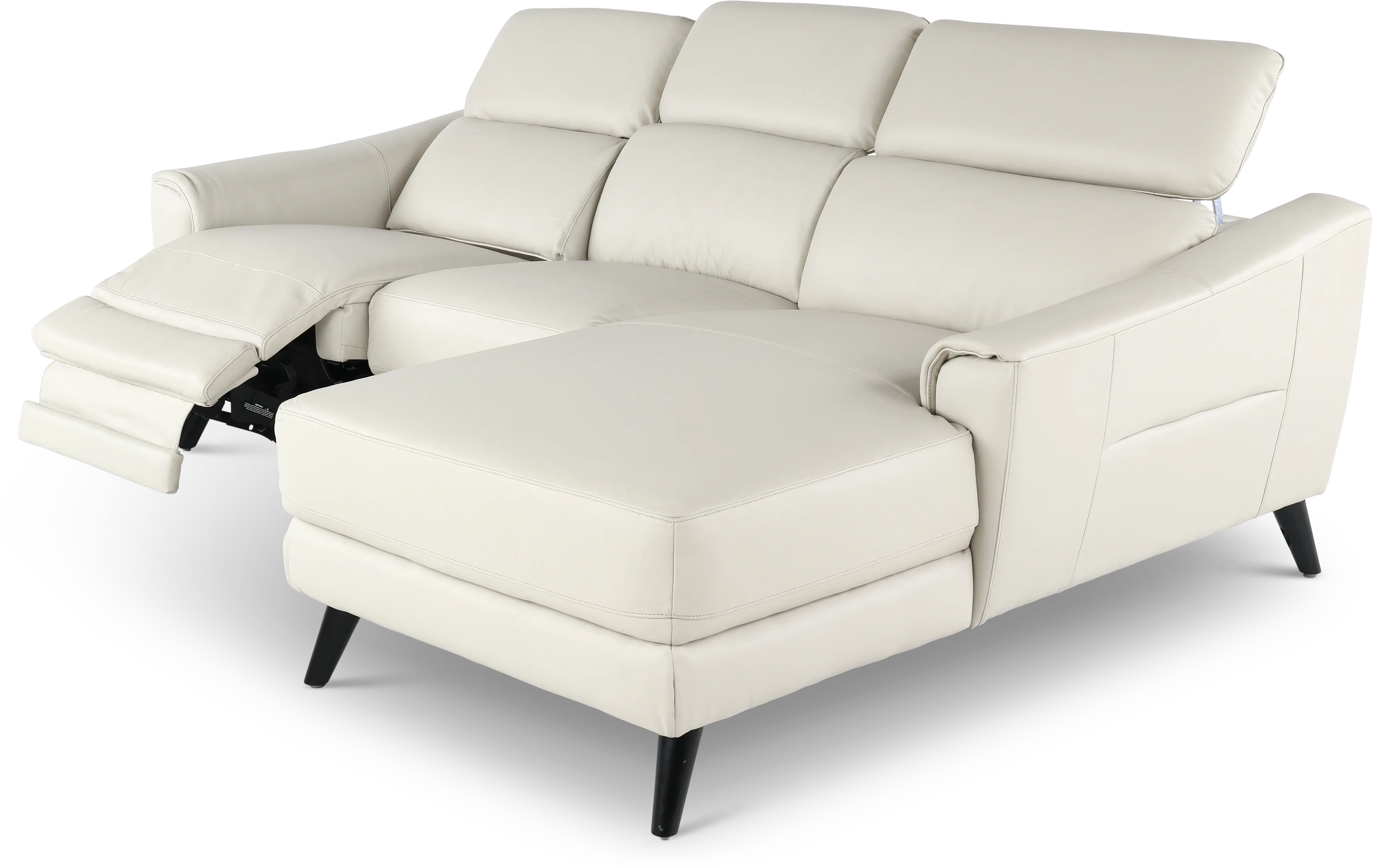 Charm Beige Leather 2-Piece Power Reclining Sectional-6