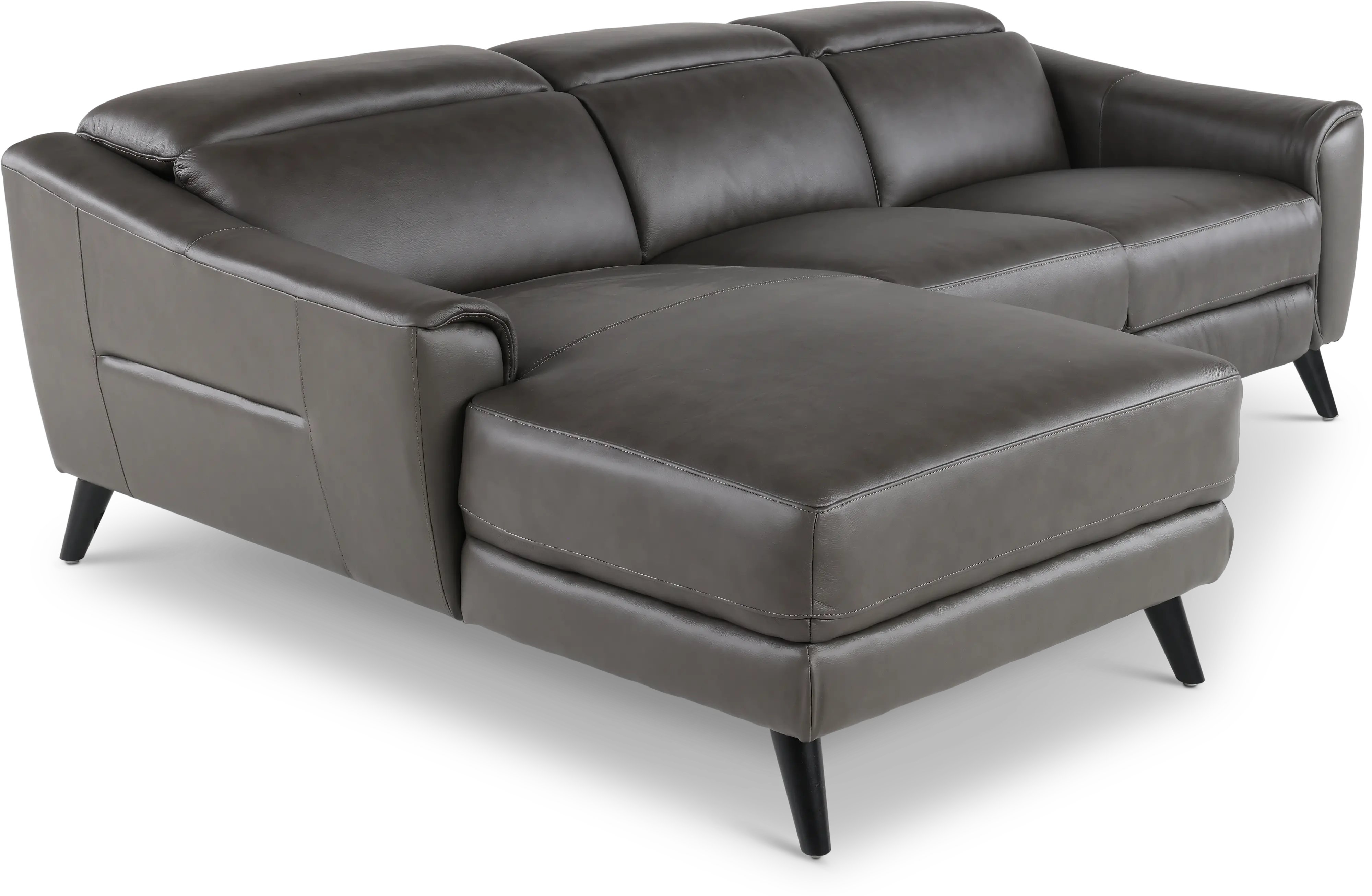 Charm Dark Gray Leather 2-Piece Power Reclining Sectional-5