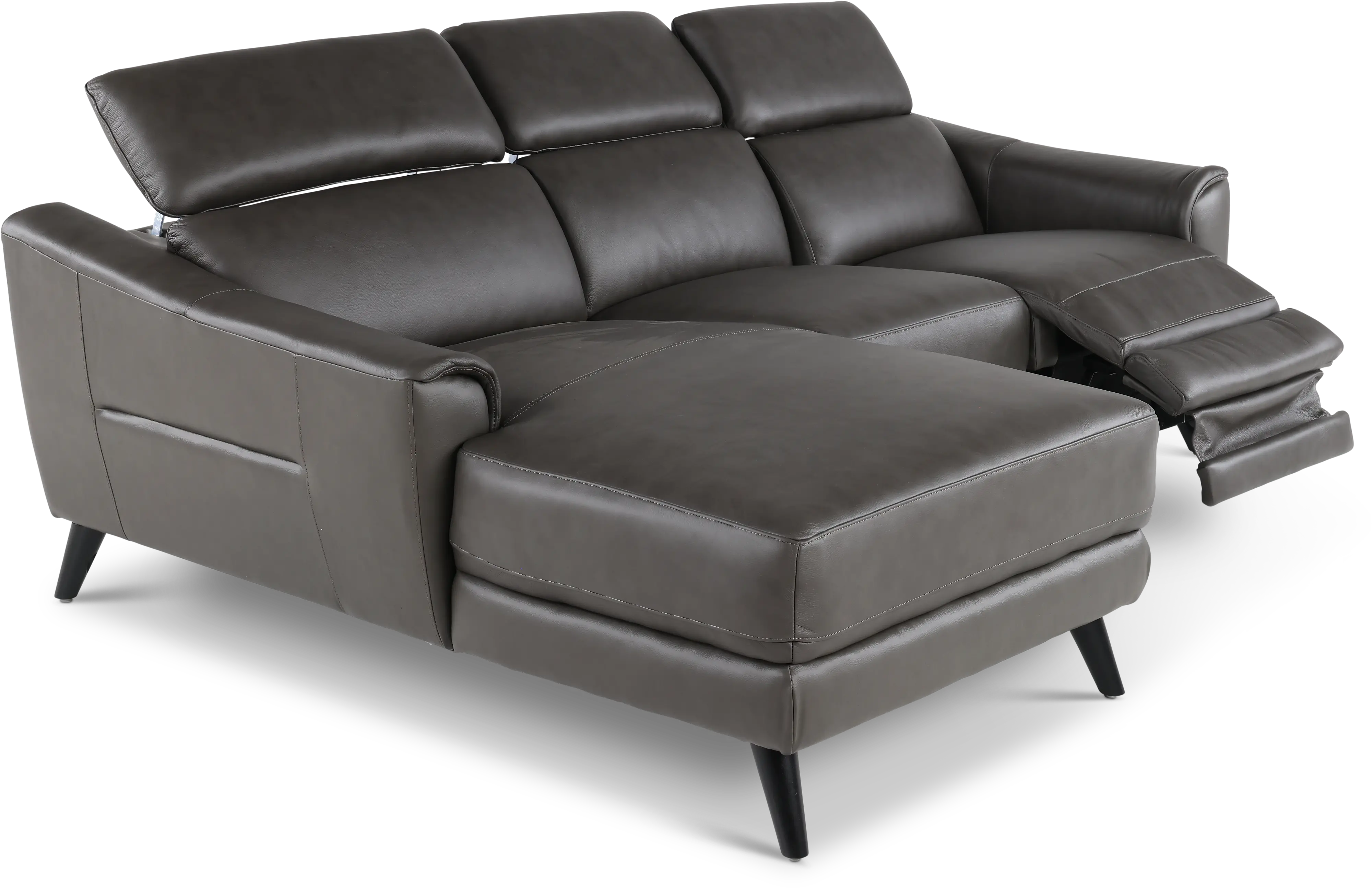 Charm Dark Gray Leather 2-Piece Power Reclining Sectional-6