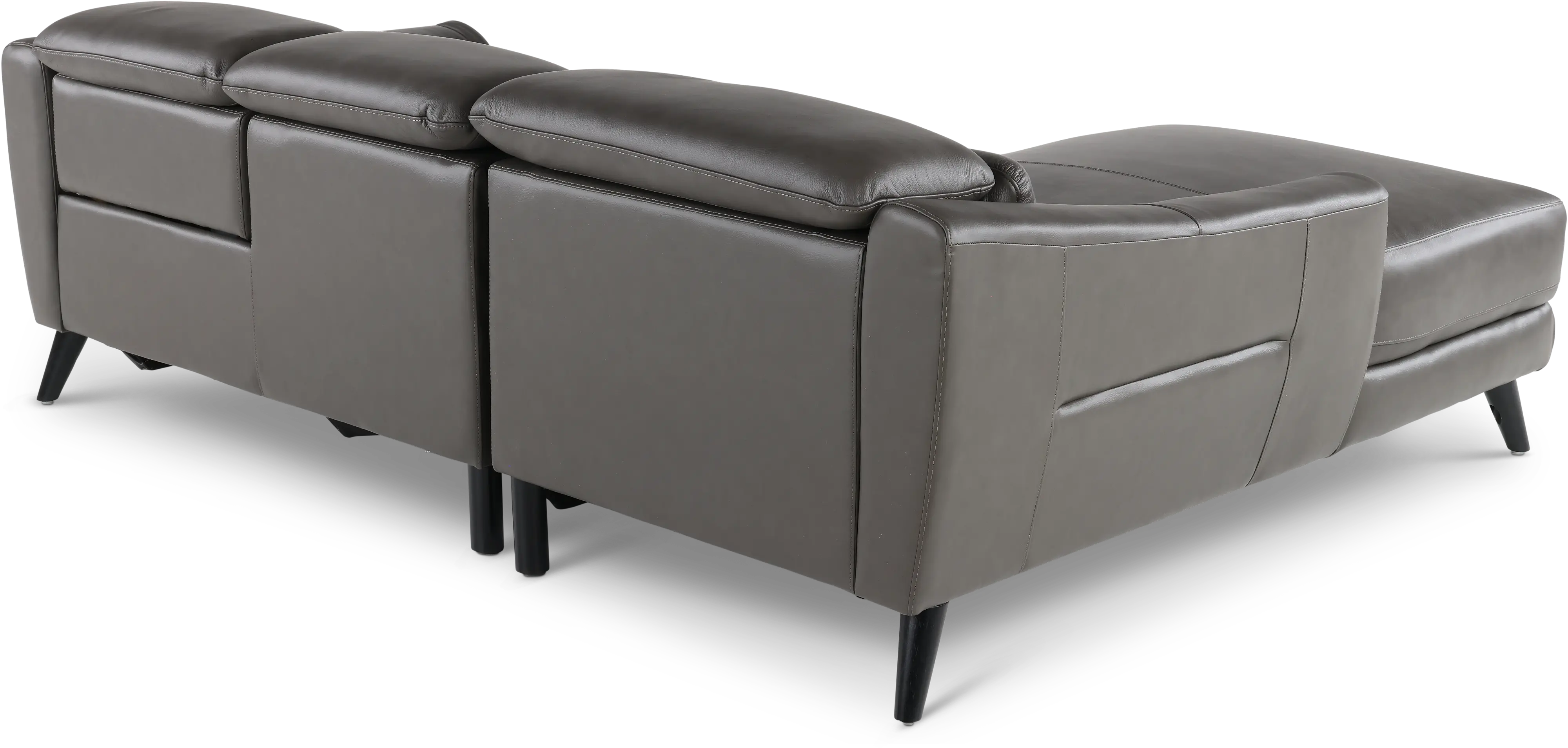 Charm Dark Gray Leather 2-Piece Power Reclining Sectional-7