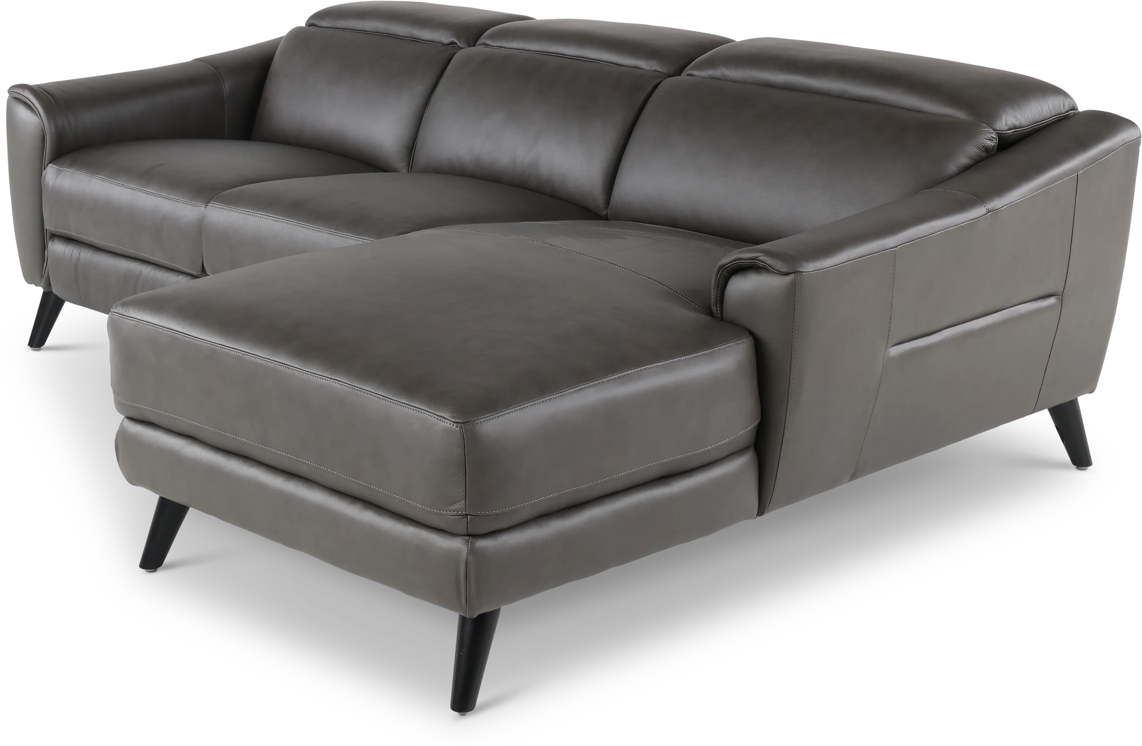 Charm Dark Gray Leather 2-Piece Power Reclining Sectional-4