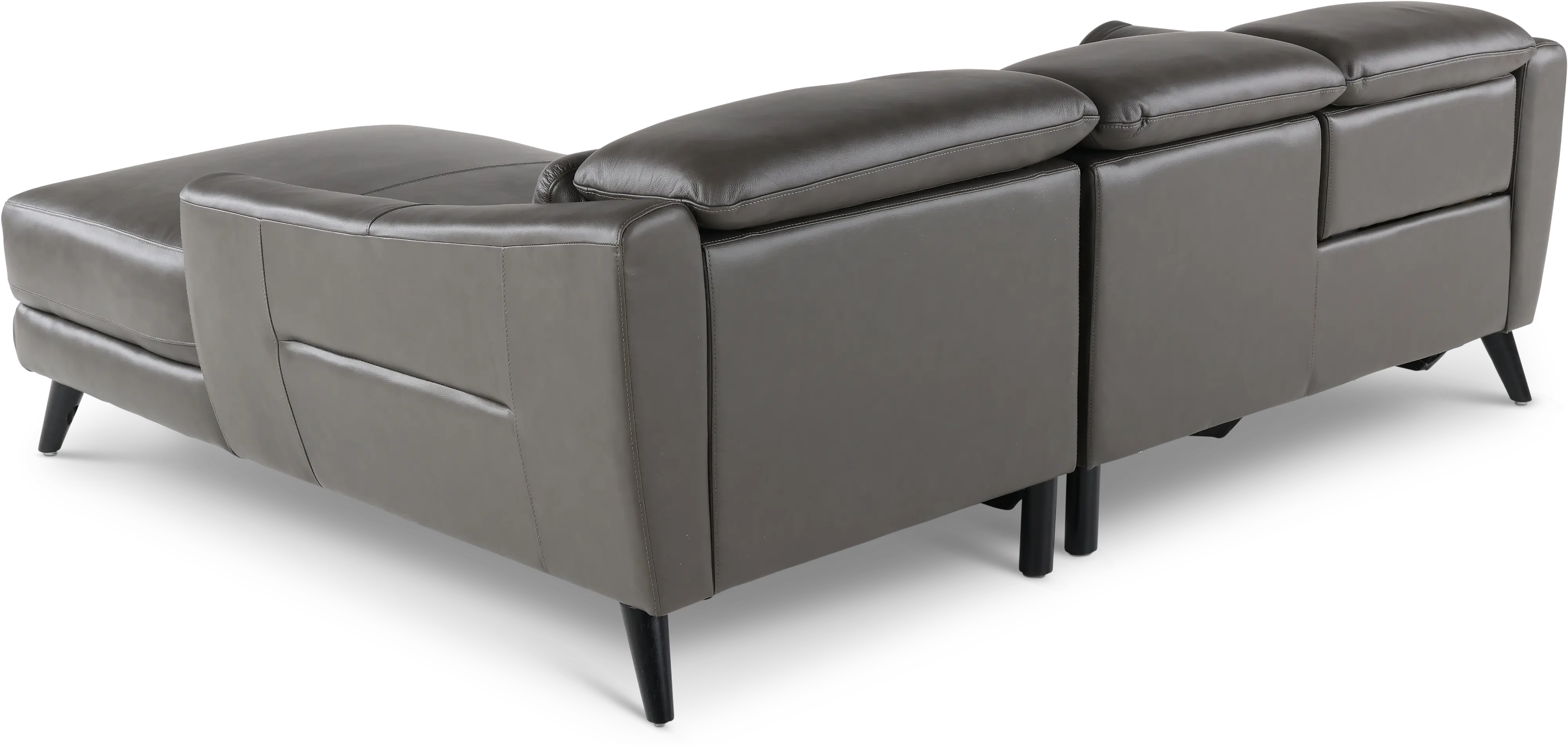 Charm Dark Gray Leather 2-Piece Power Reclining Sectional-7