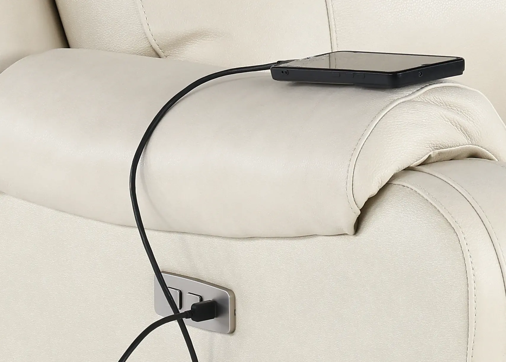 Contour Eggshell Power Reclining Sofa-9