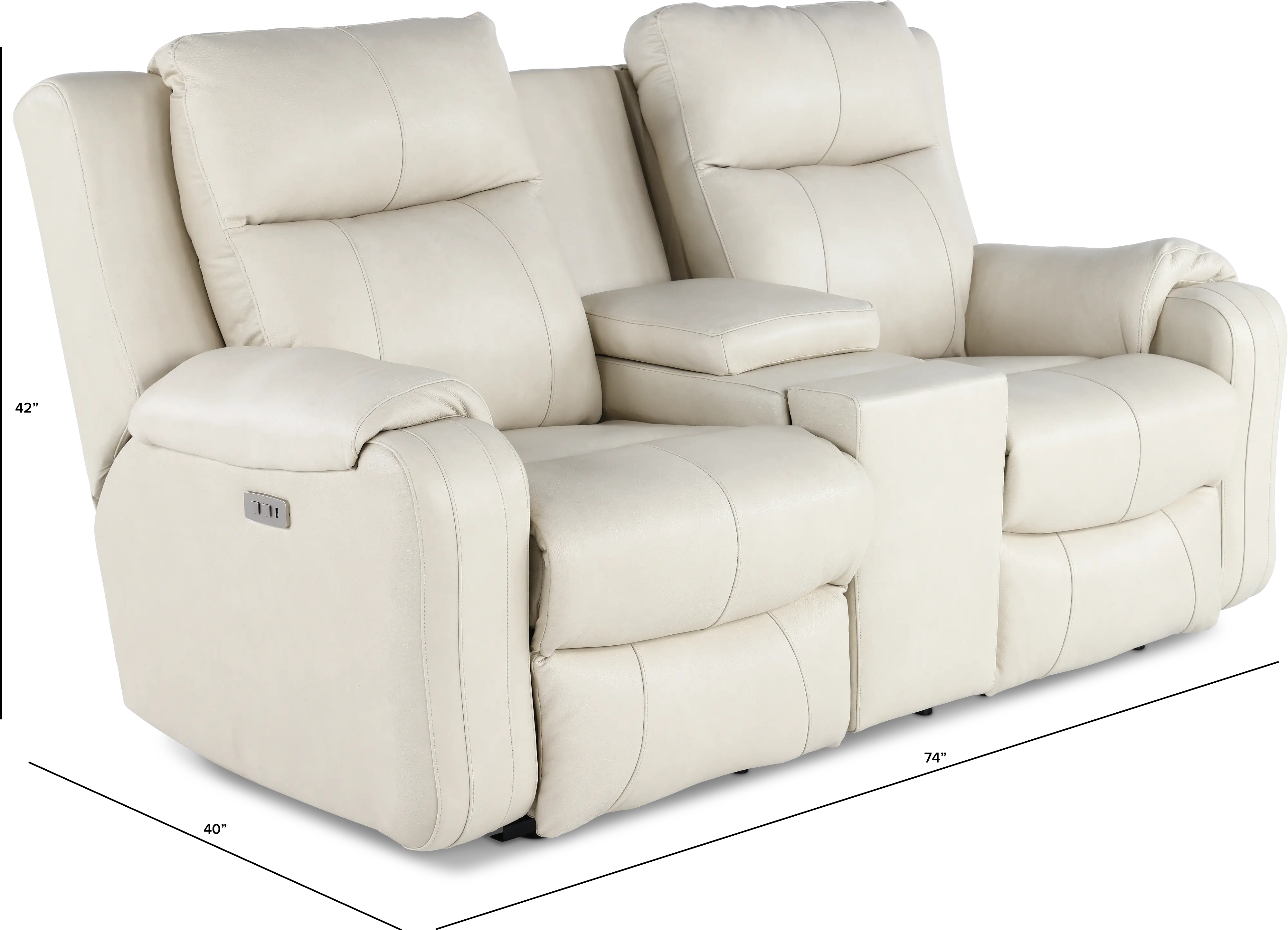 Contour Eggshell Power Reclining Loveseat-5
