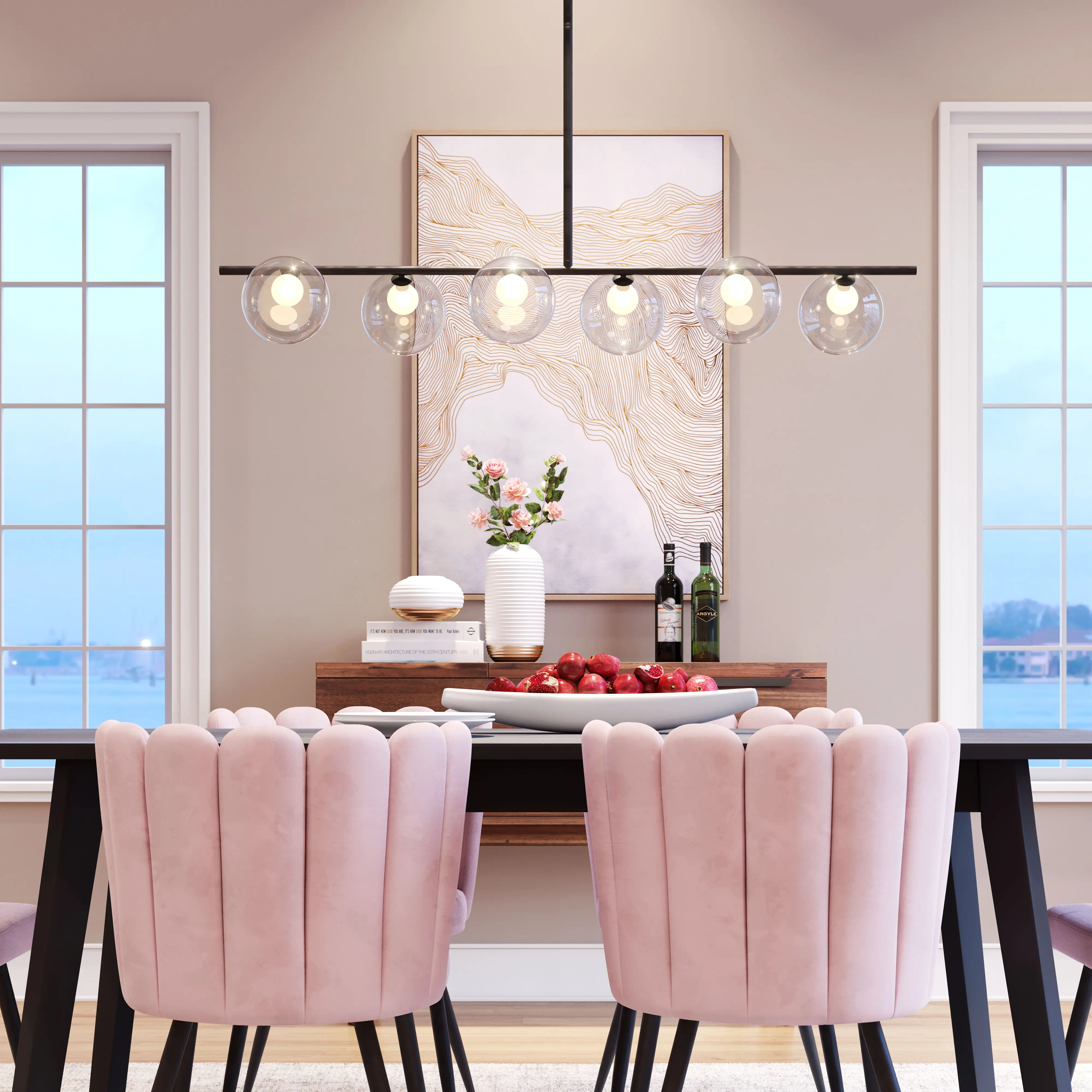 Keyoz Black and Glass Ceiling Lamp-2
