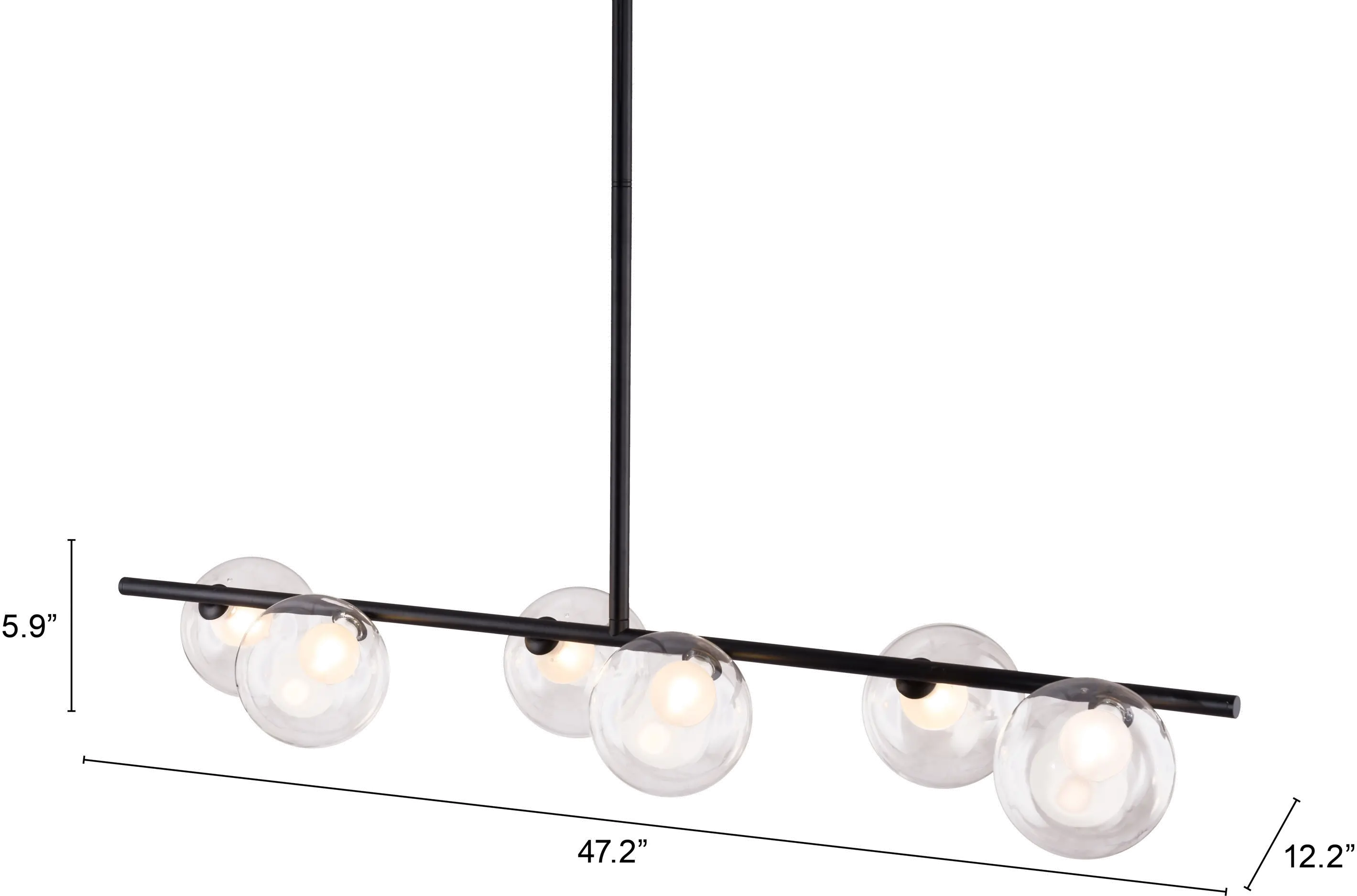 Keyoz Black and Glass Ceiling Lamp-4