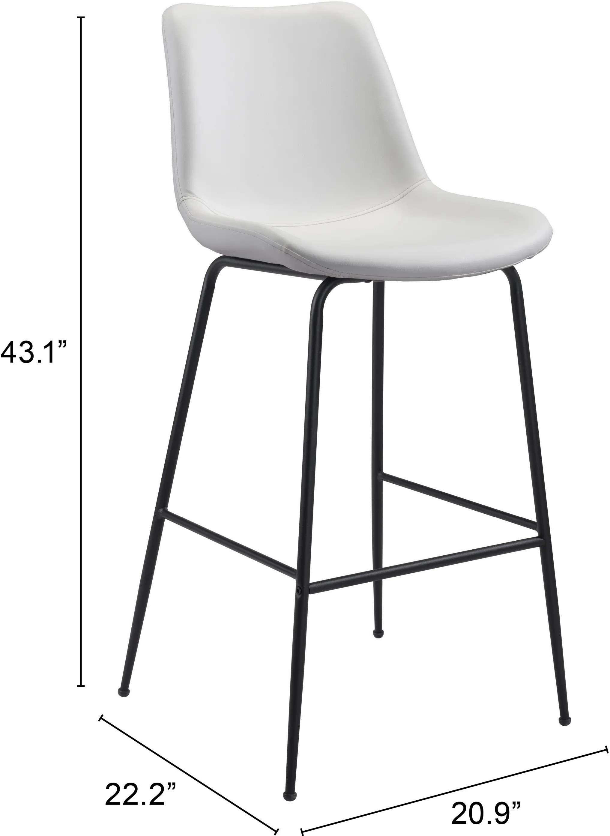 Byron Mid Century White Barstool-7