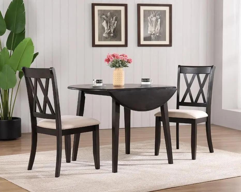 Lakewood Espresso Brown Drop Leaf Dining Table-9