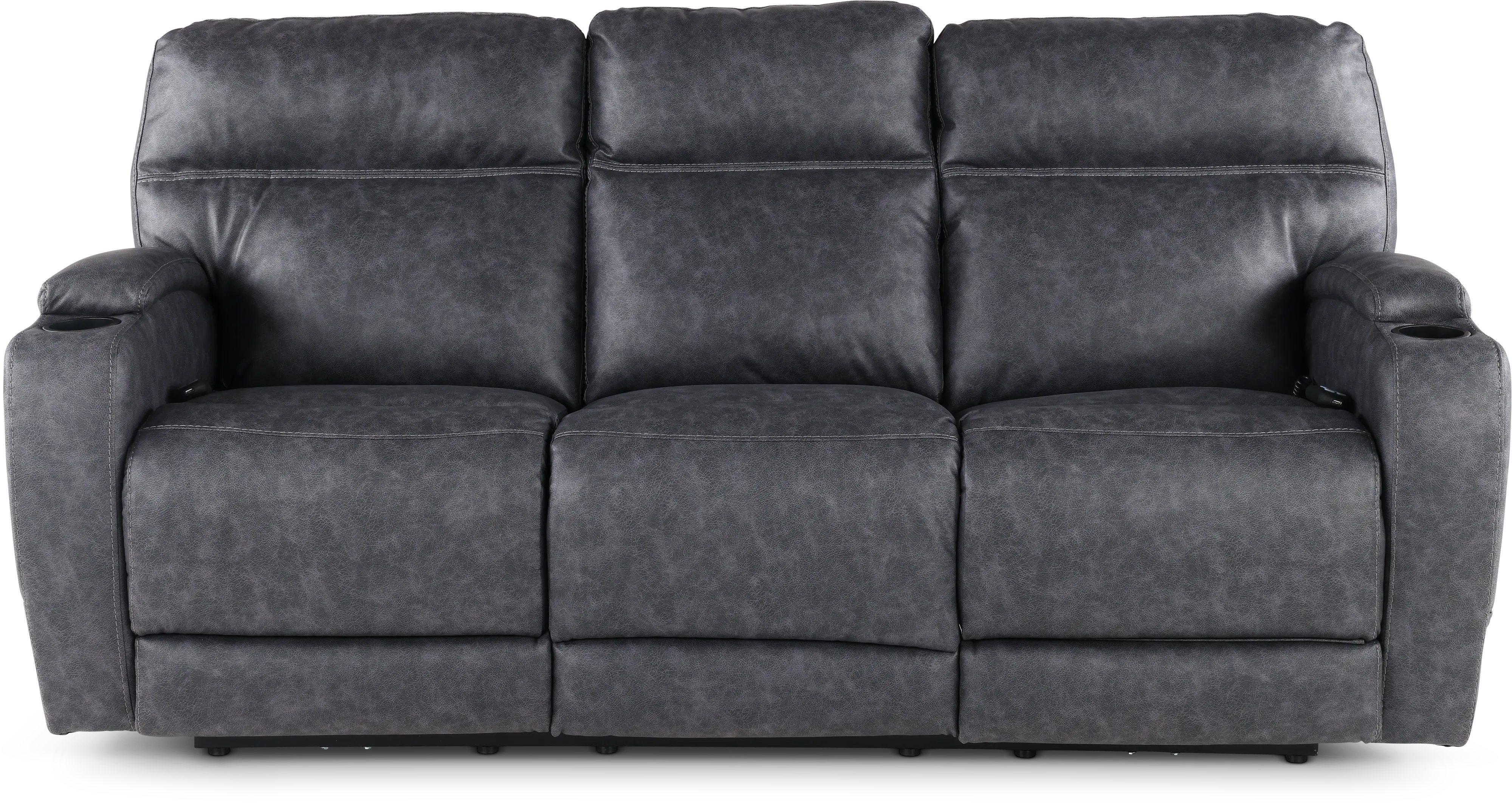Jaguar Black Power Reclining Sofa with Headrest and Lumbar-1