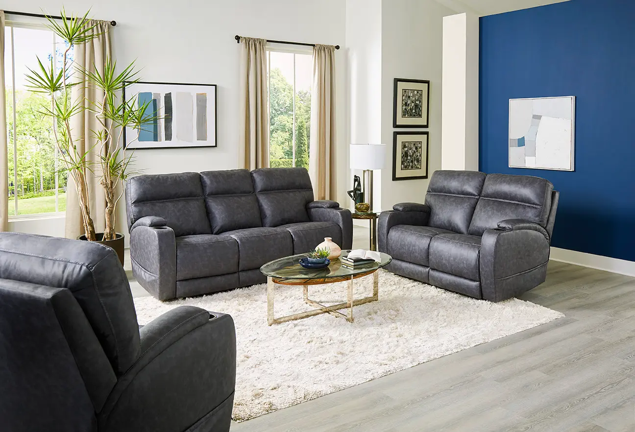 Jaguar Black Power Reclining Sofa with Headrest and Lumbar-10