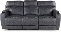 Jaguar Black Power Reclining Sofa with Headrest and Lumbar