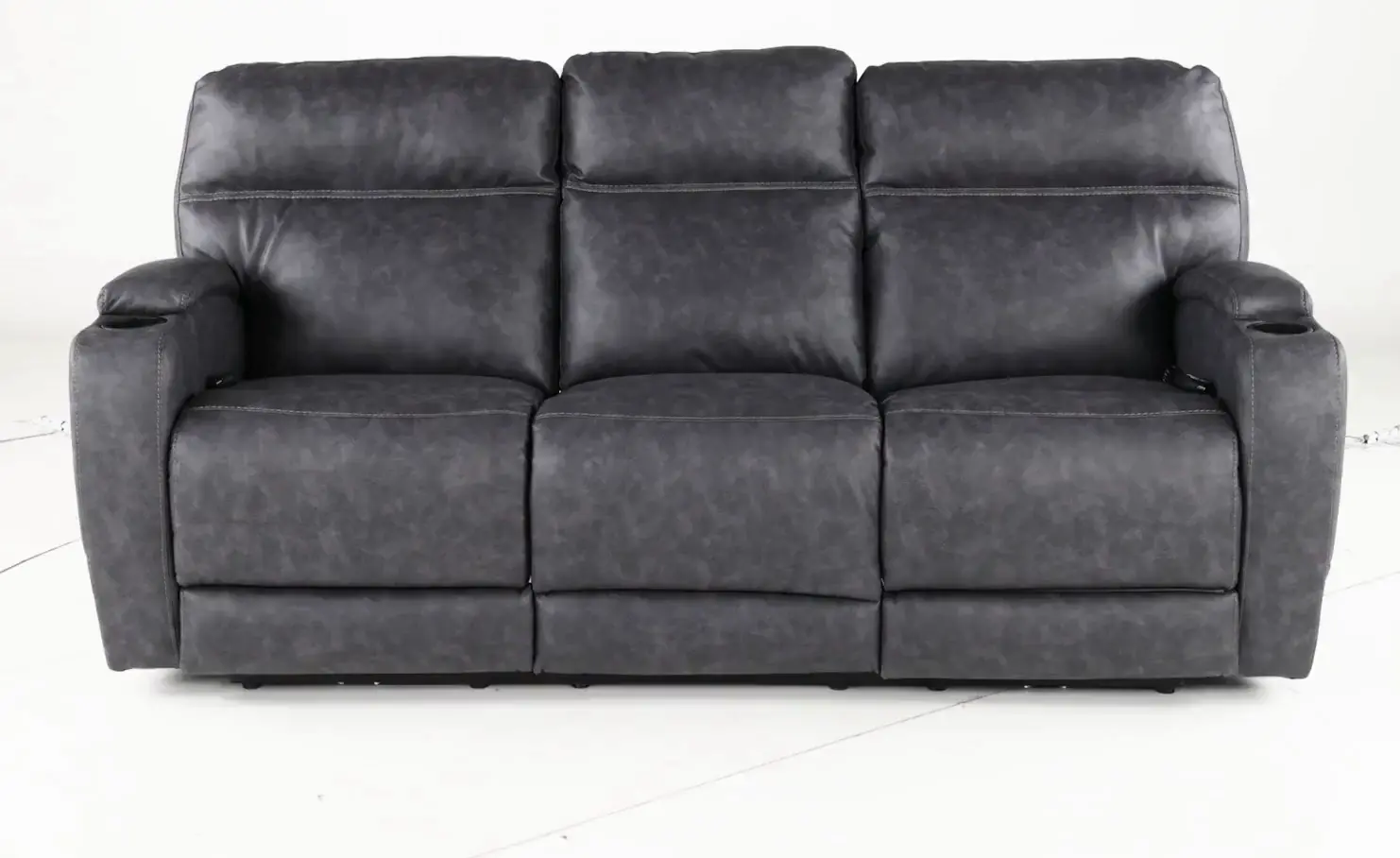 Jaguar Black Power Reclining Sofa with Headrest and Lumbar-5