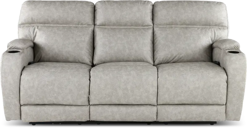 Jaguar Pebble Power Reclining Sofa with Headrest and Lumbar