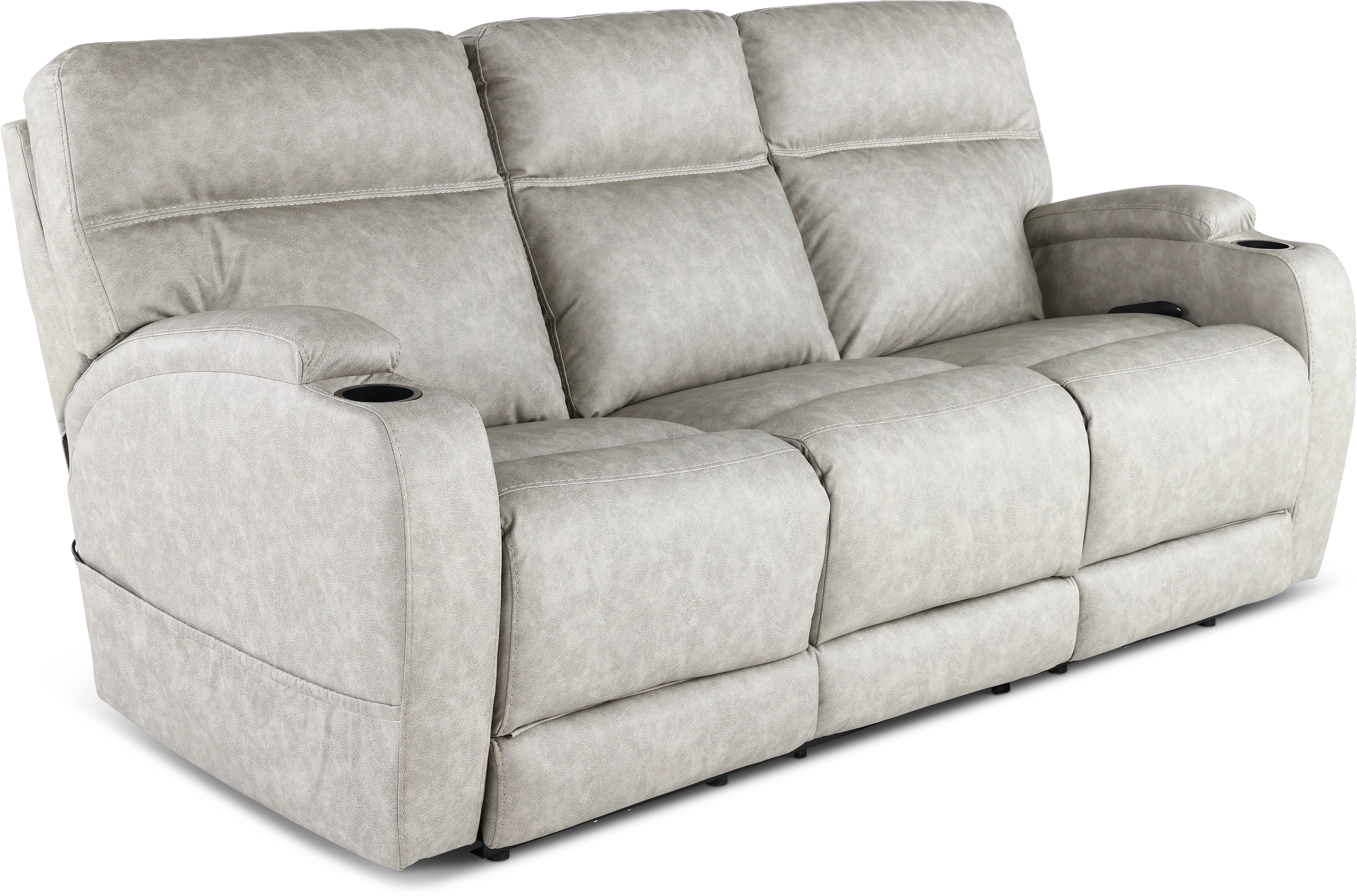 Jaguar Pebble Power Reclining Sofa with Headrest and Lumbar-4