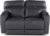 Jaguar Charcoal Power Reclining Loveseat with Headrest and Lumbar