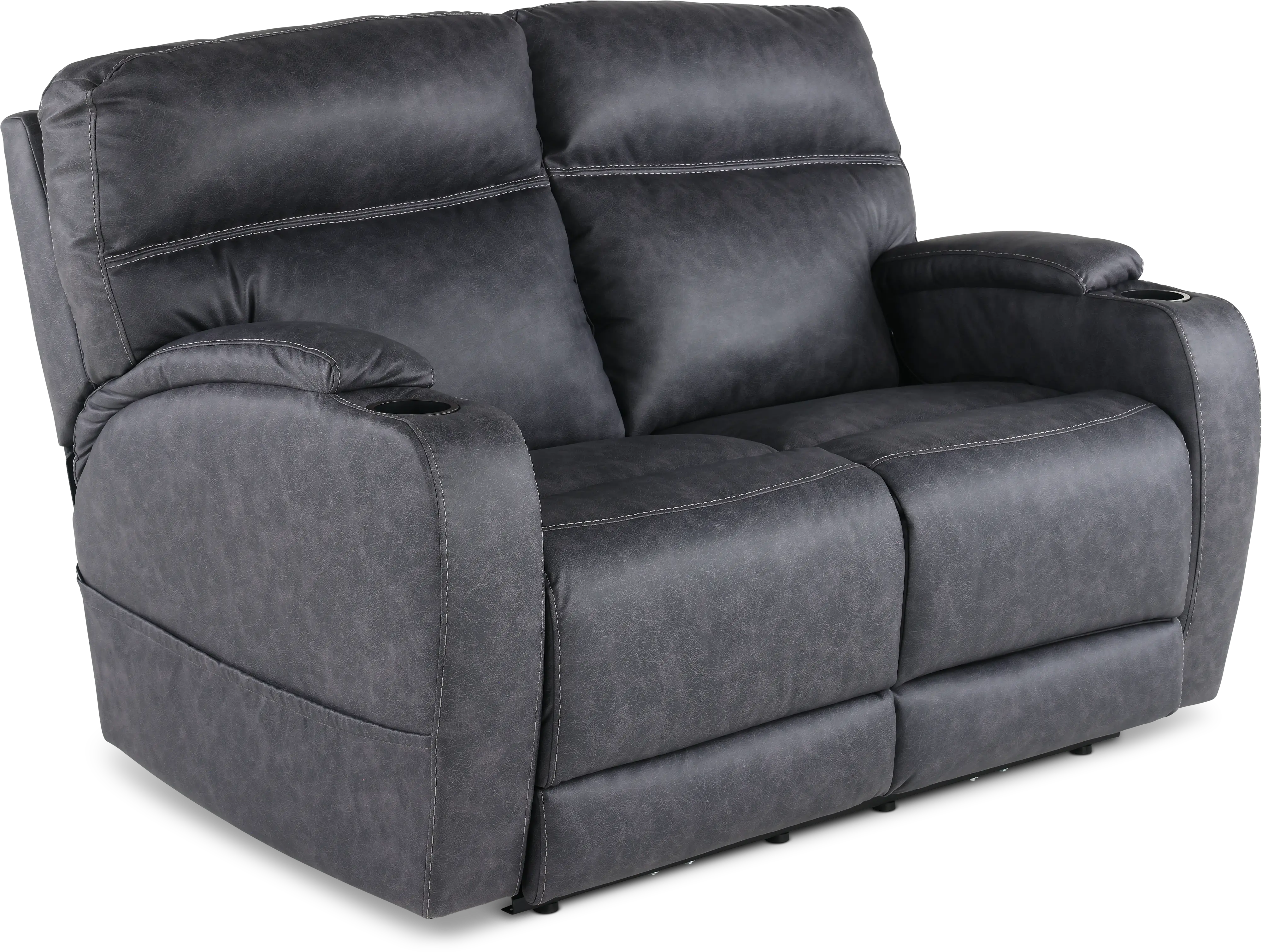 Jaguar Charcoal Power Reclining Loveseat with Headrest and Lumbar-4