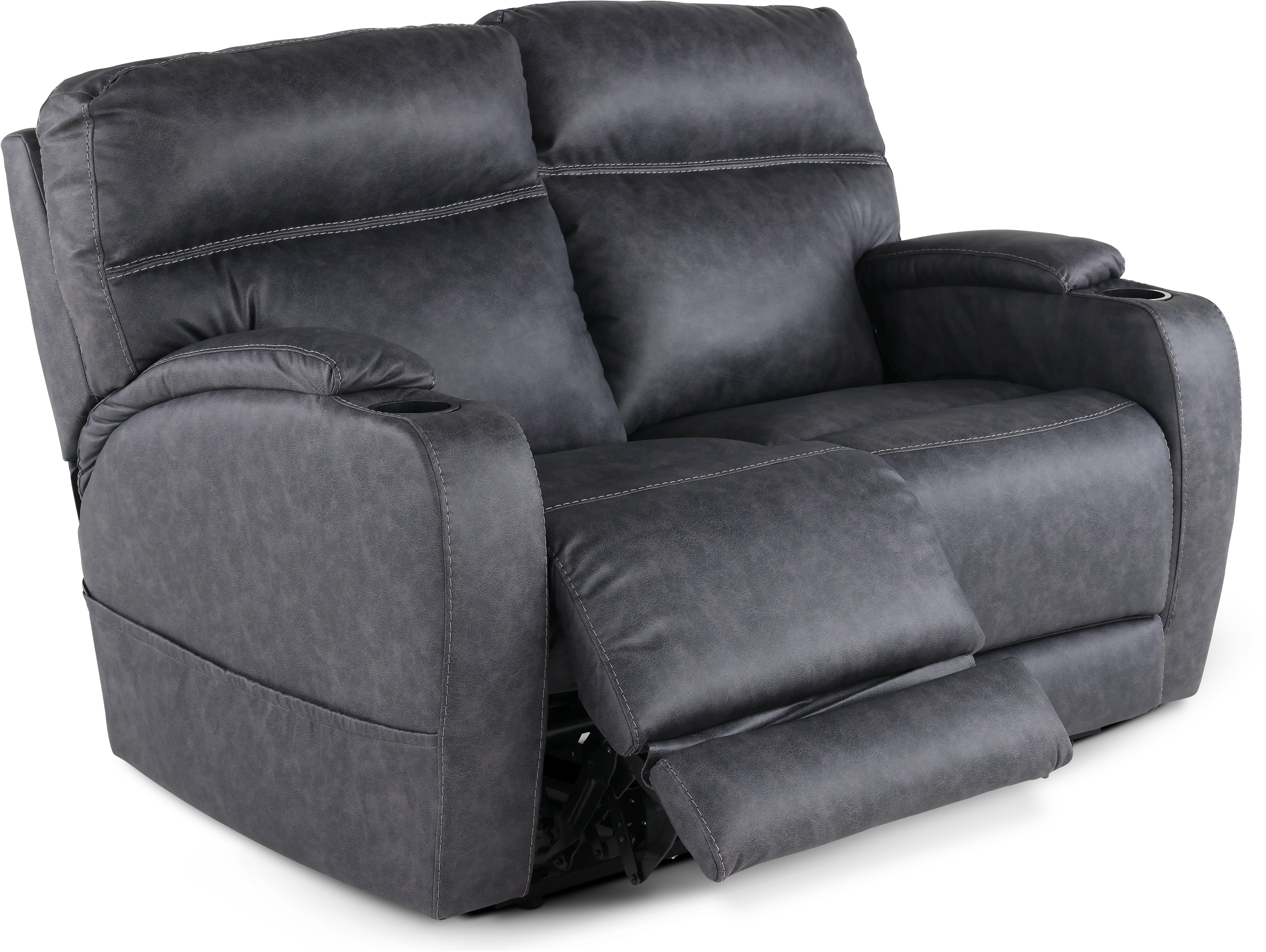 Jaguar Charcoal Power Reclining Loveseat with Headrest and Lumbar-6