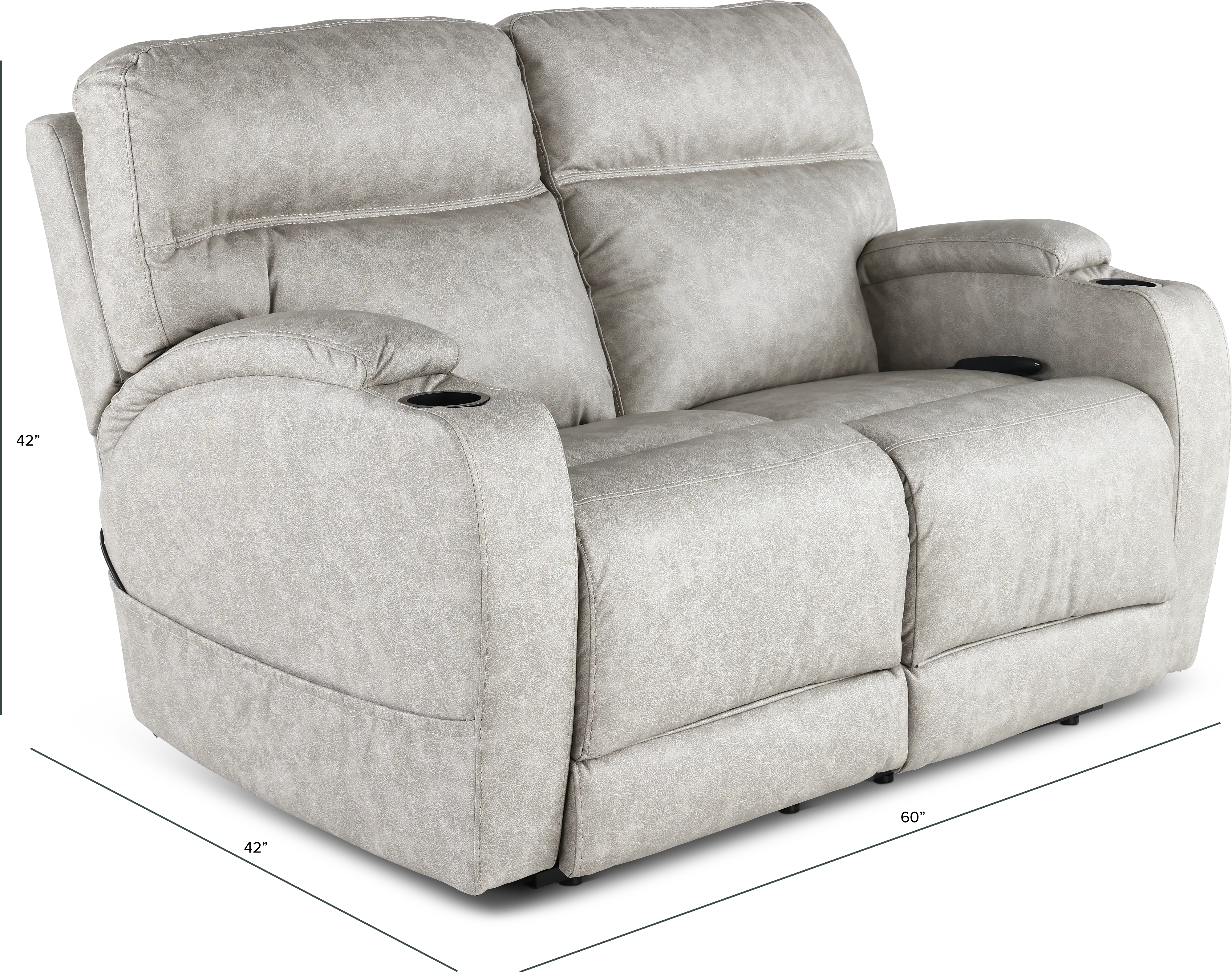 Jaguar Pebble Power Reclining Loveseat with Headrest and Lumbar-3