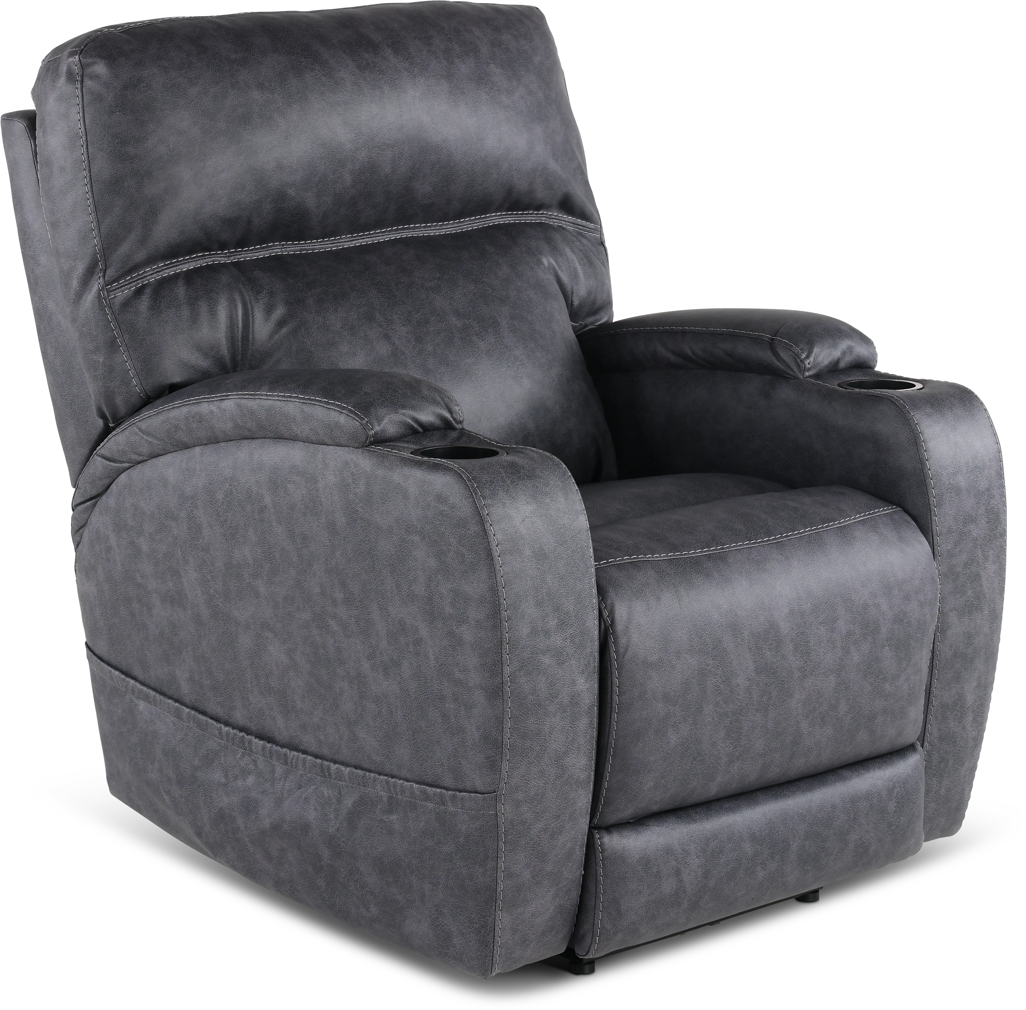 Jaguar Charcoal Power Recliner with Headrest and Lumbar-1