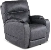 Jaguar Charcoal Power Recliner with Headrest and Lumbar