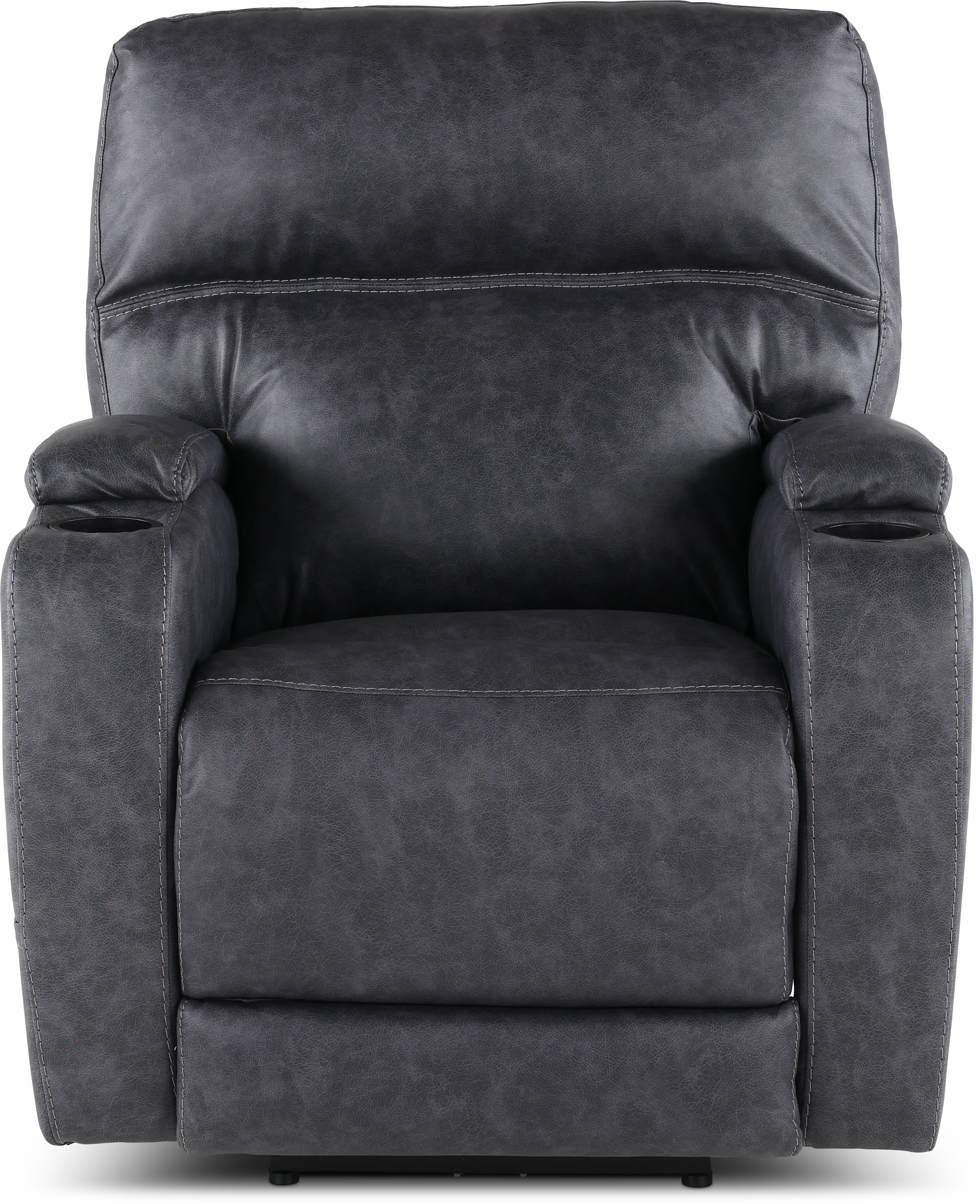 Jaguar Charcoal Power Recliner with Headrest and Lumbar-4