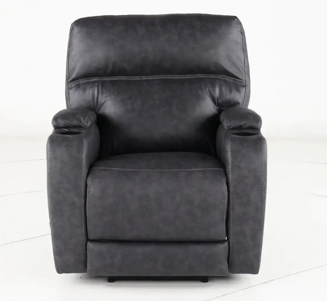 Jaguar Charcoal Power Recliner with Headrest and Lumbar-5