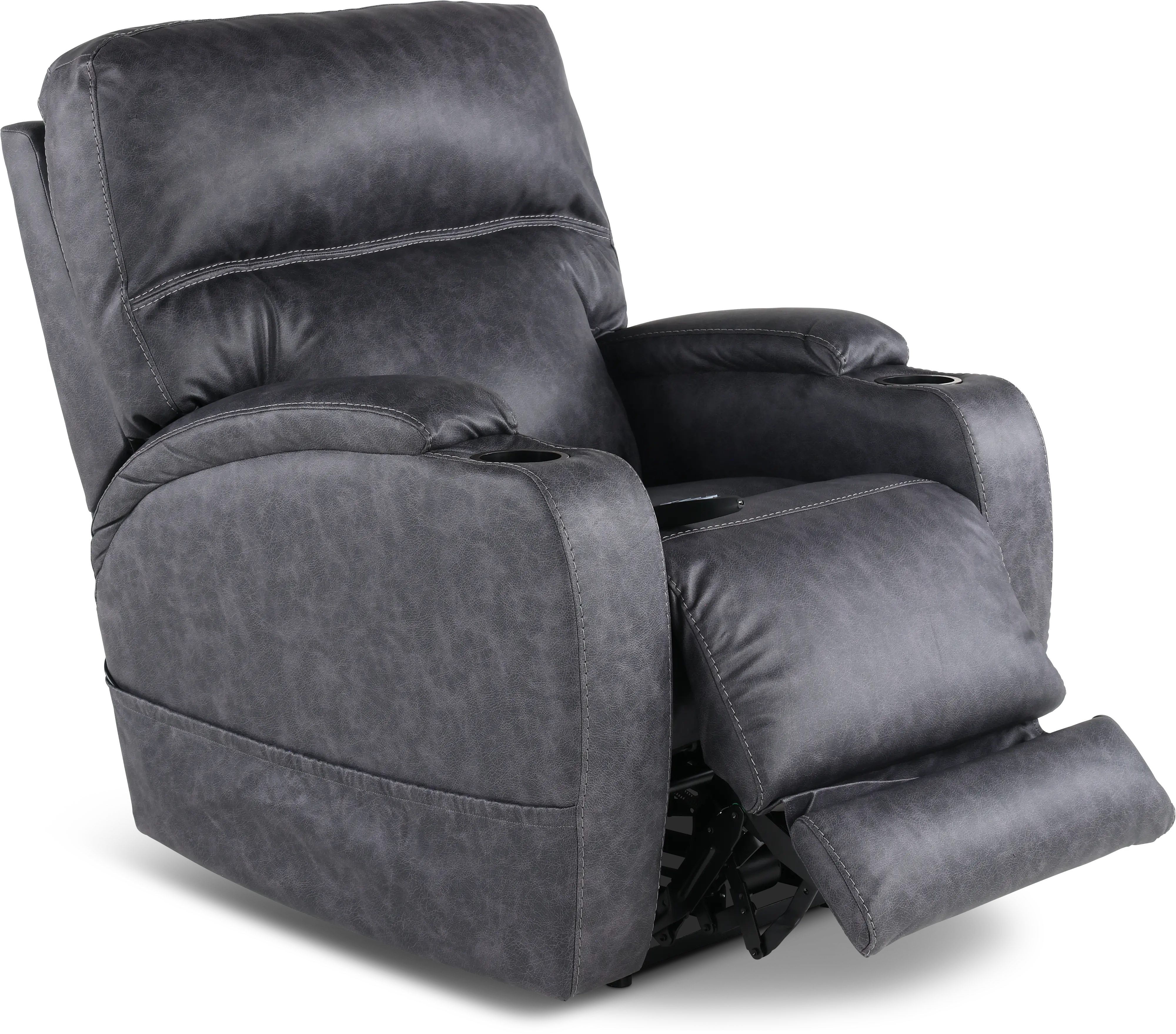 Jaguar Charcoal Power Recliner with Headrest and Lumbar-6