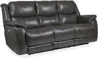 Galaxy Gray Zero Gravity Power Reclining Sofa with Adjustable Headrest and Lumbar