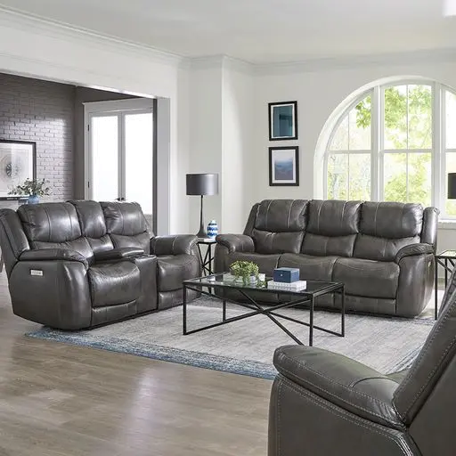 Galaxy Gray Zero Gravity Power Reclining Sofa with Adjustable Headrest and Lumbar-2