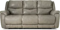 Galaxy Taupe Zero Gravity Power Reclining Sofa with Adjustable Headrest and Lumbar