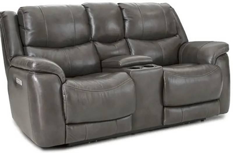 Galaxy Gray Zero Gravity Power Reclining Loveseat with Adjustable Headrest and Lumbar
