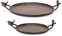 Small Copper Tray with Bird Handles