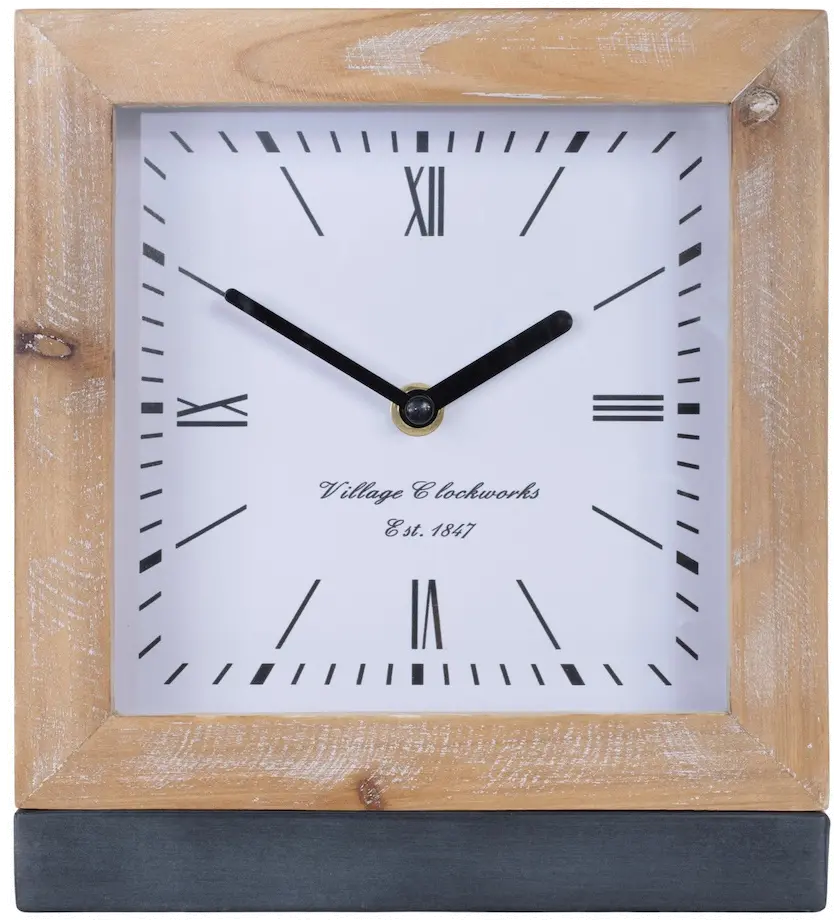 Squared Wood Framed Table Clock-1