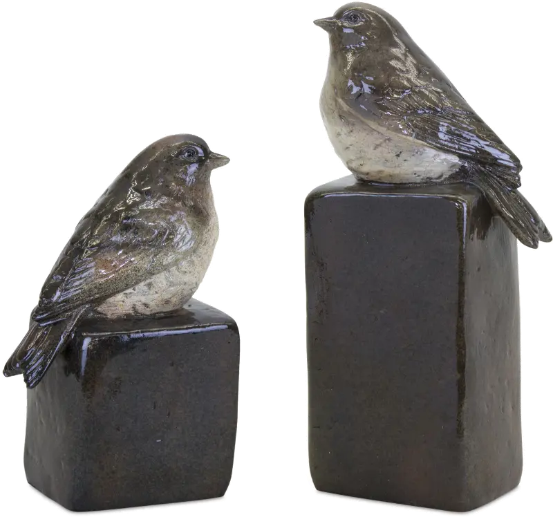 5.75 Inch Gray Bird on Stand Figurine