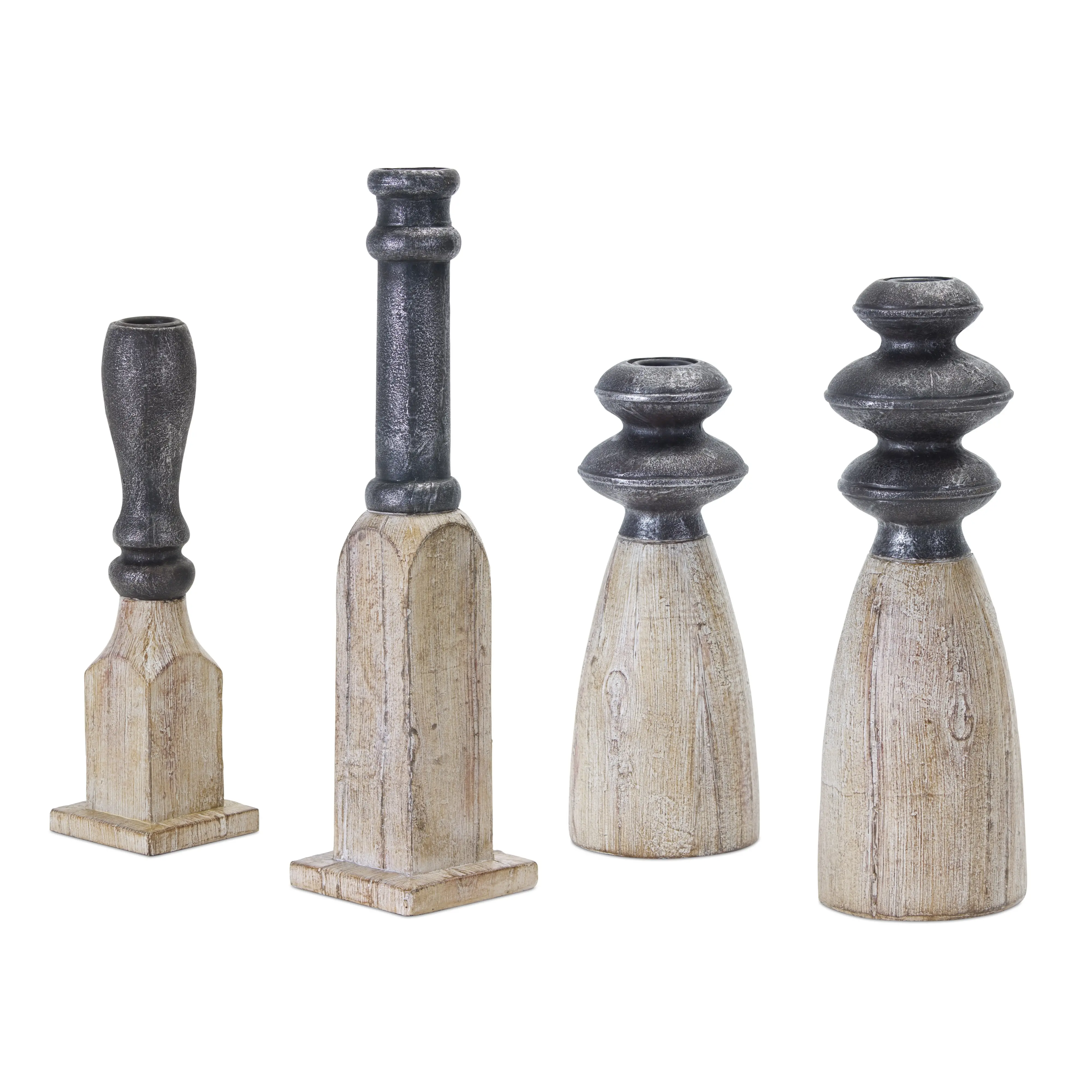Small 8.75  Stone Powder Candle Holder-1