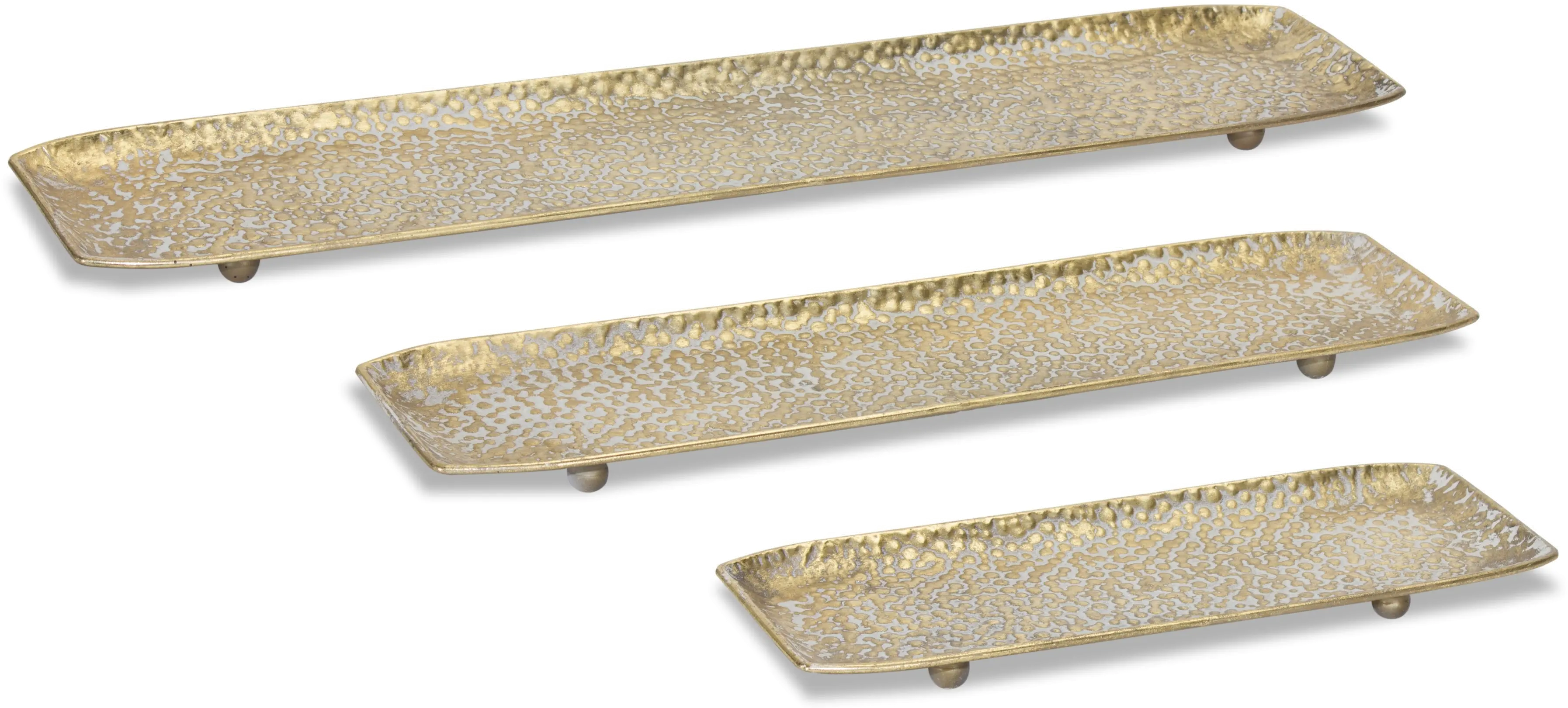 Medium Hammered Gold Metal Tray-1