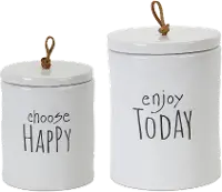 Large White Stoneware Canister