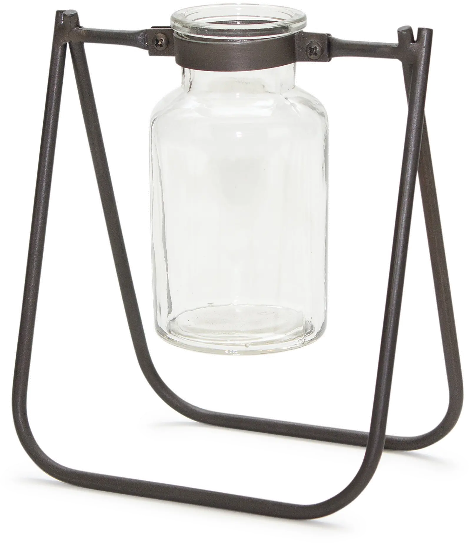 Iron and Glass Jar With Stand-1