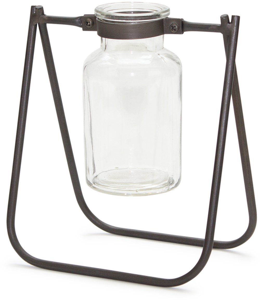Iron and Glass Jar With Stand