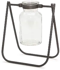 Iron and Glass Jar With Stand