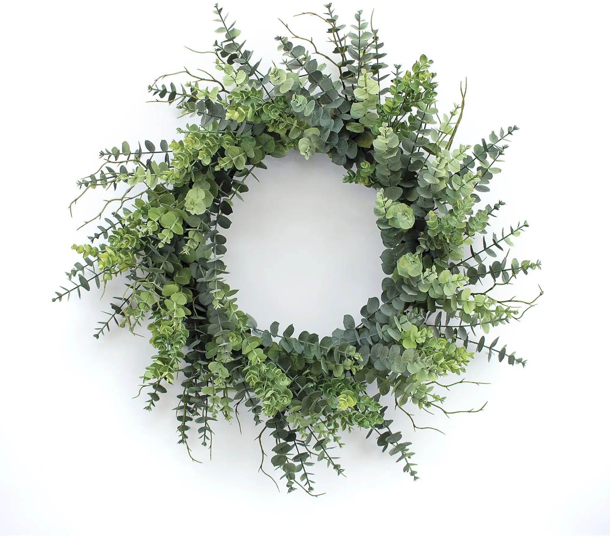 29 Inch Plastic Green Eucalyptus Wreath-1