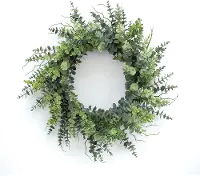29 Inch Plastic Green Eucalyptus Wreath