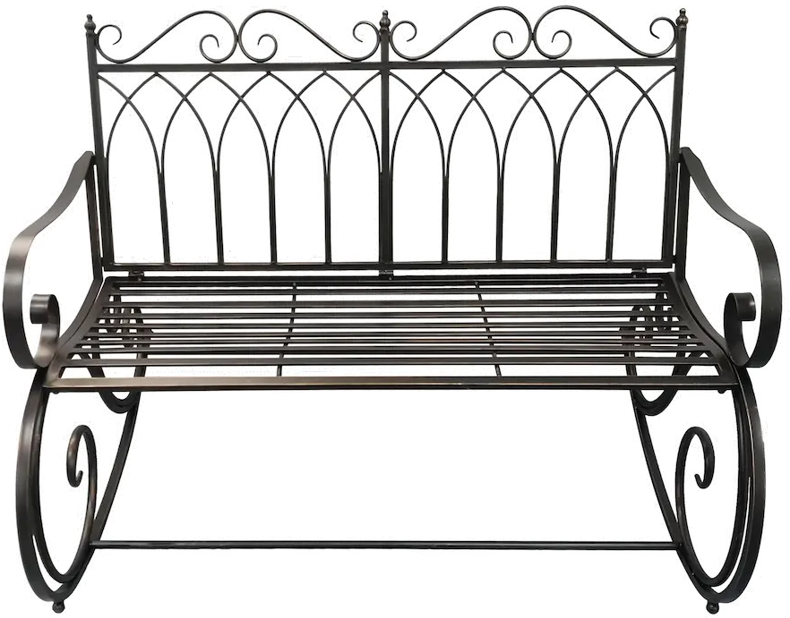 Black Iron Rocker Bench-1