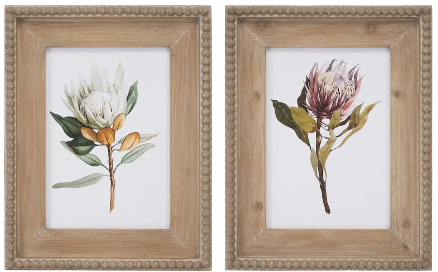 Assorted Protea Floral Print with Wood Frame-1