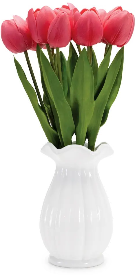 15.75 Inch Red Tulips in Vase-1