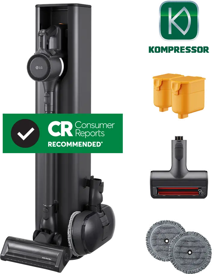 A949KTMS LG CordZero All-in-One Wet/Dry Cordless Stick Vacuum with Power Mop Pro Nozzle - Graphite-1