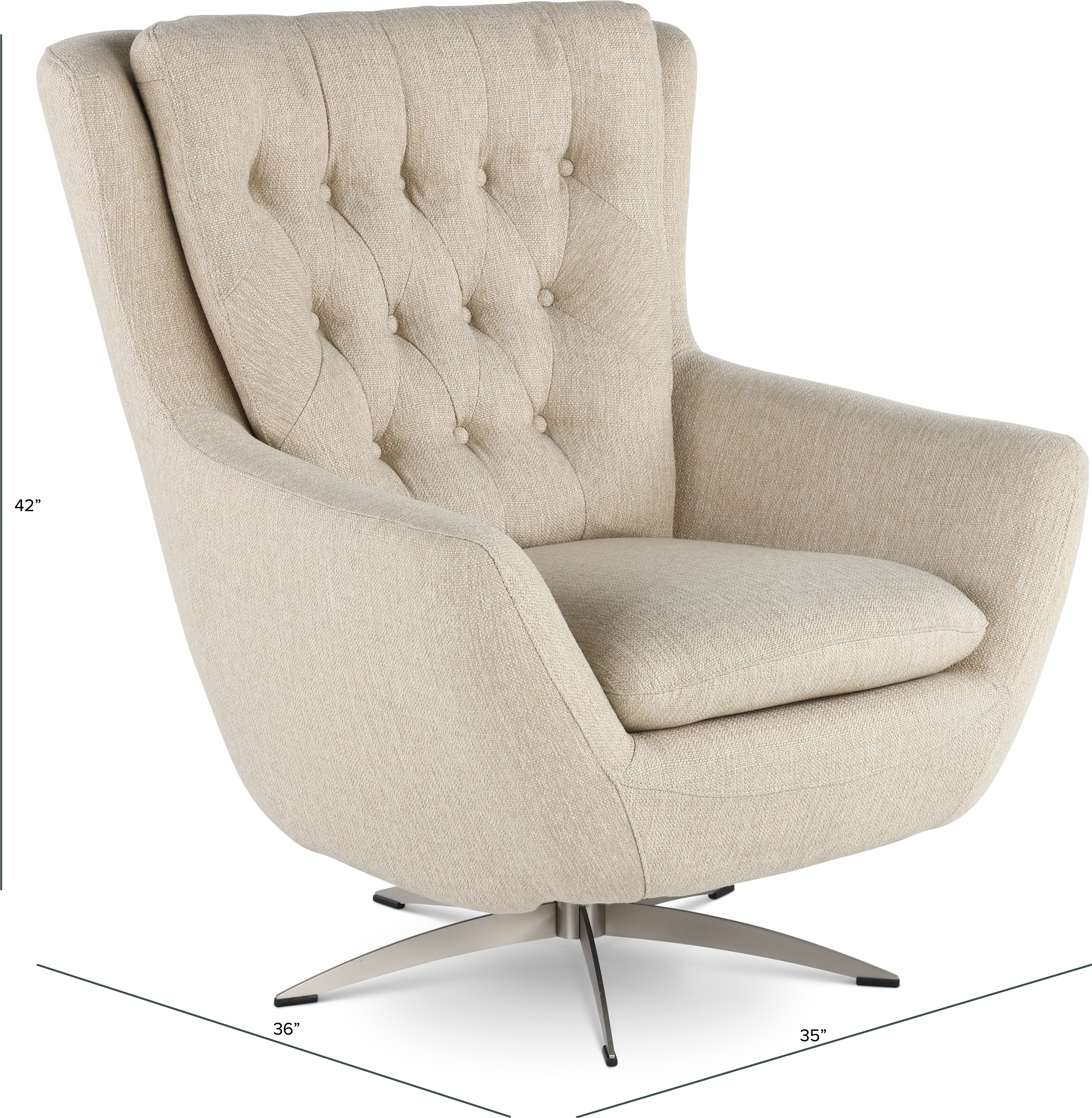 Meg Cream Swivel Accent Chair-3